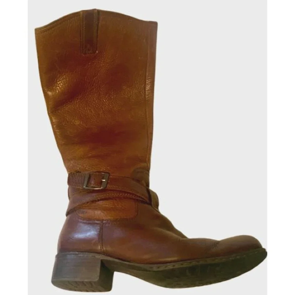 BOC Born Concept Boots Womens 6.5 M Katonah Tall Riding Brown Leather BC6819 - Picture 3 of 14
